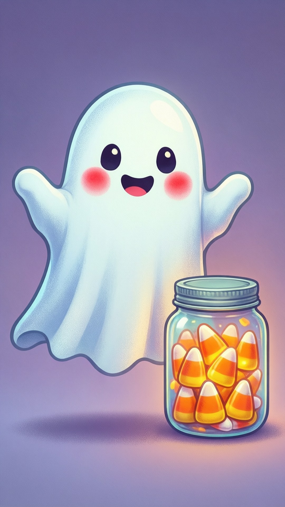 Vriendelike Spook met Lekkergoed Muurpapier