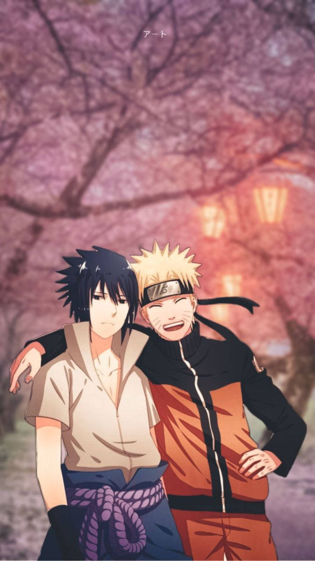 Vriendskap Sasuke Naruto iPhone Anime Muurpapier