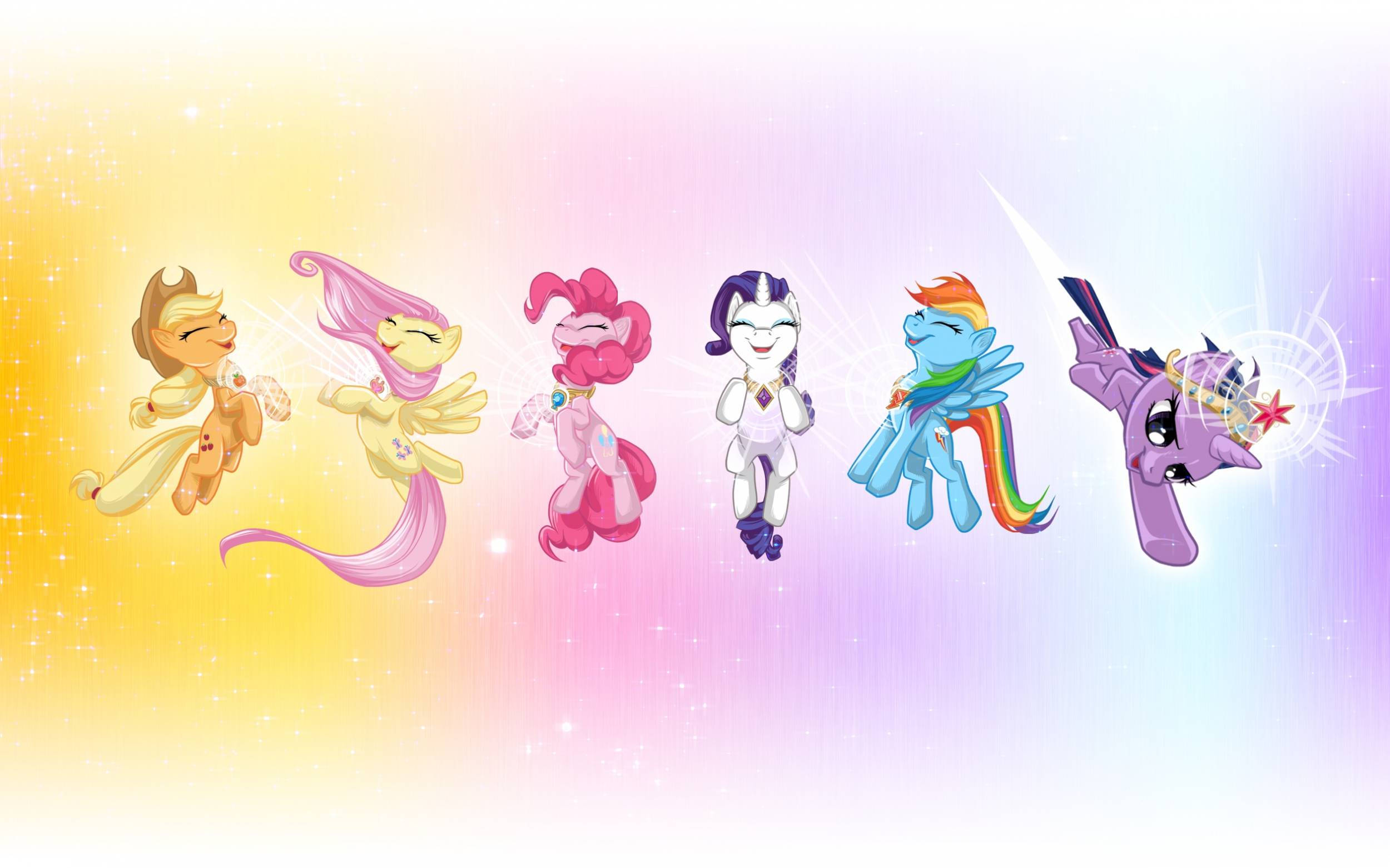 Vrolike Kleurvolle My Little Pony-rekenaarskerm Muurpapier