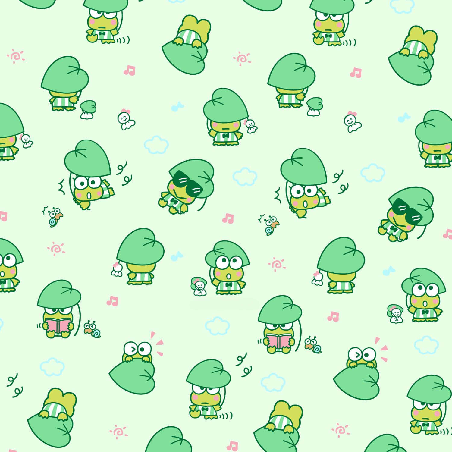 Vrolike Sanrio-karakters bymekaar Muurpapier