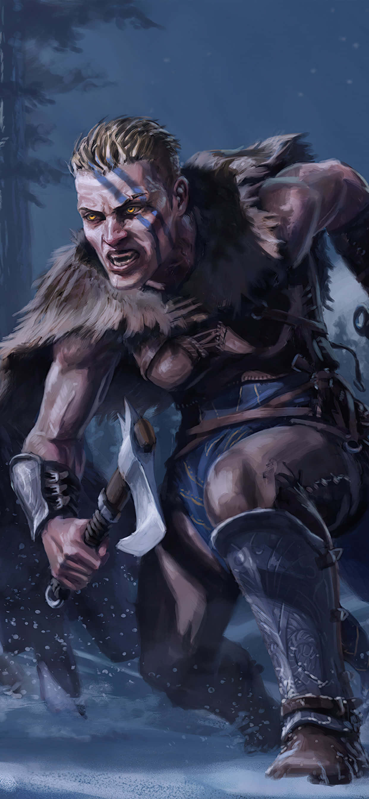 Vroulike Viking iPhone Xs Max Assassin's Creed Valhalla Agtergrond Muurpapier