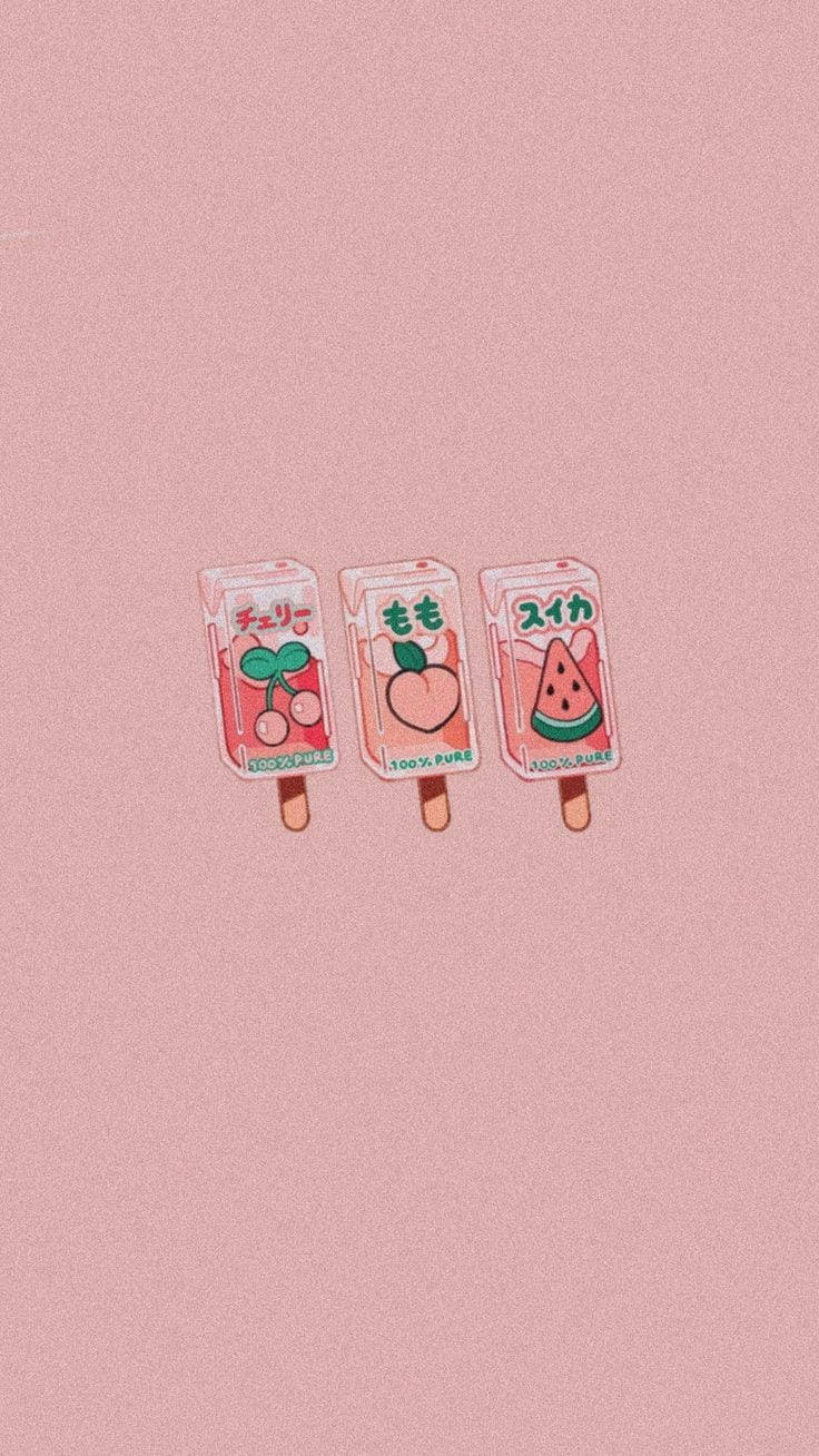 Vrugte Popsicles Sagte Estetika Muurpapier
