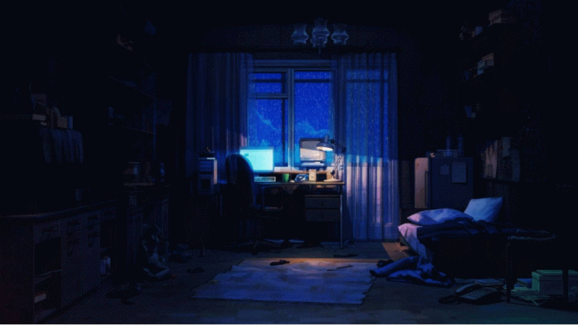 Vuil Anime Kamer Muurpapier