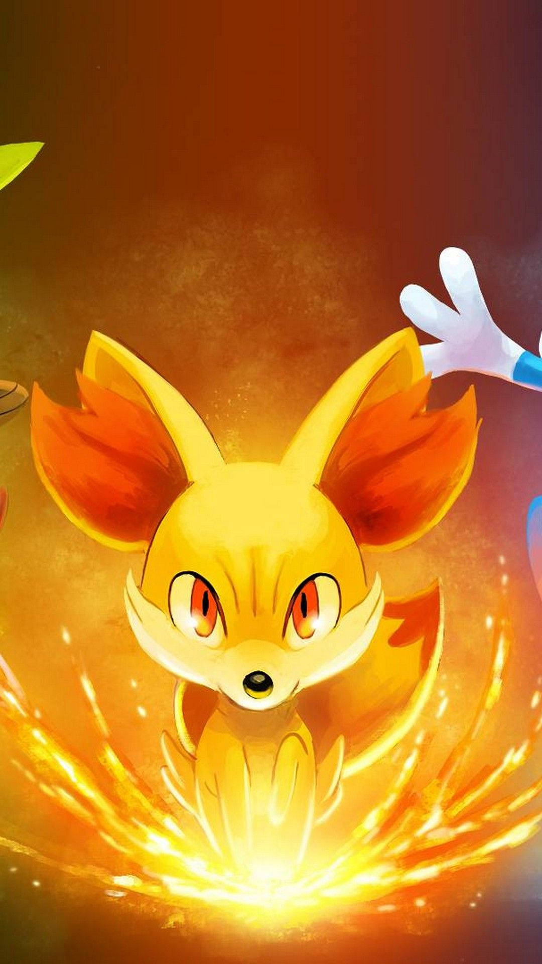 Vurige Fennekin Pokemon iPhone Muurpapier