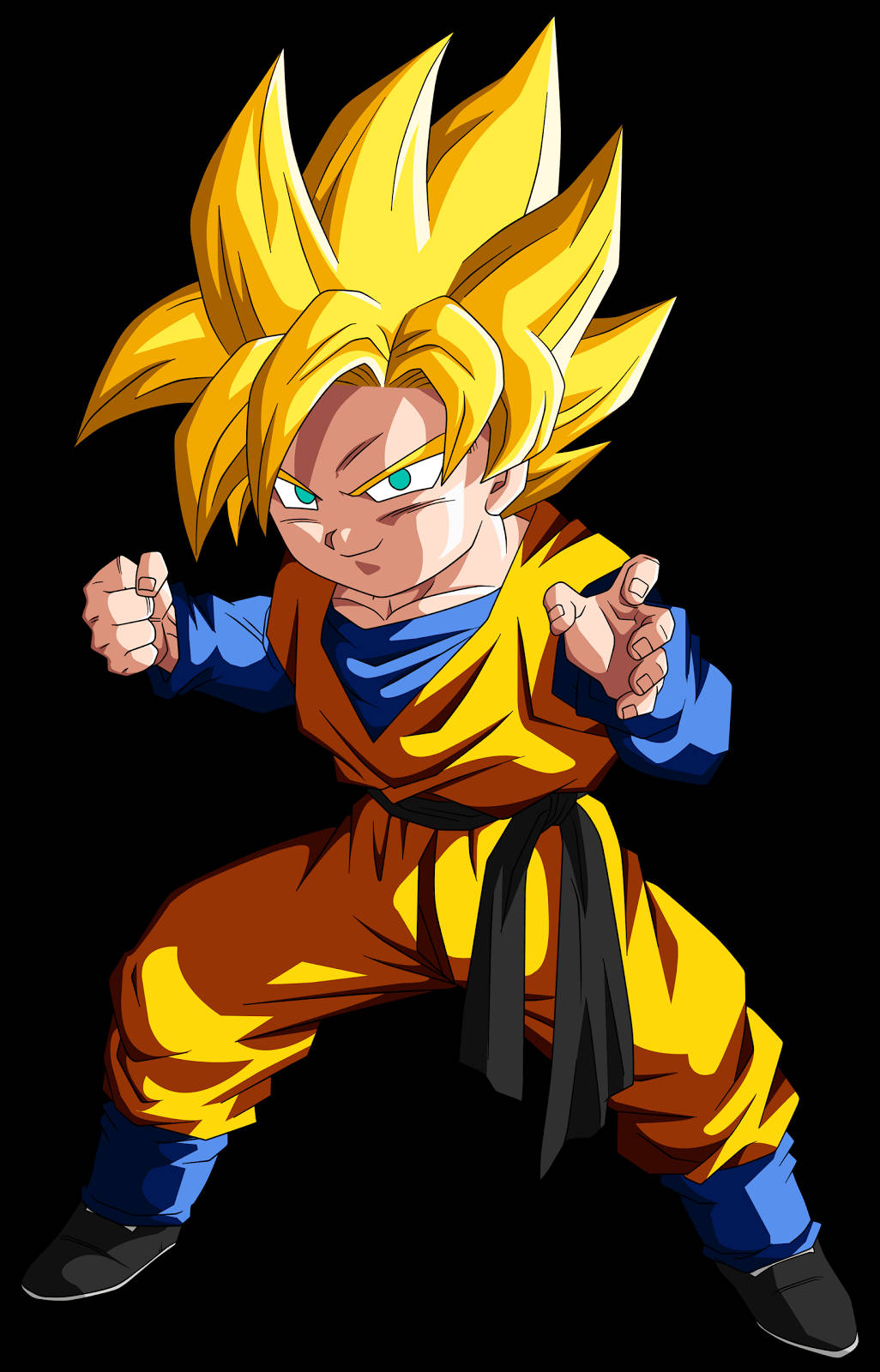 Vurige Krag Ontketen - Goten in Super Saiyan-Transformasie Muurpapier