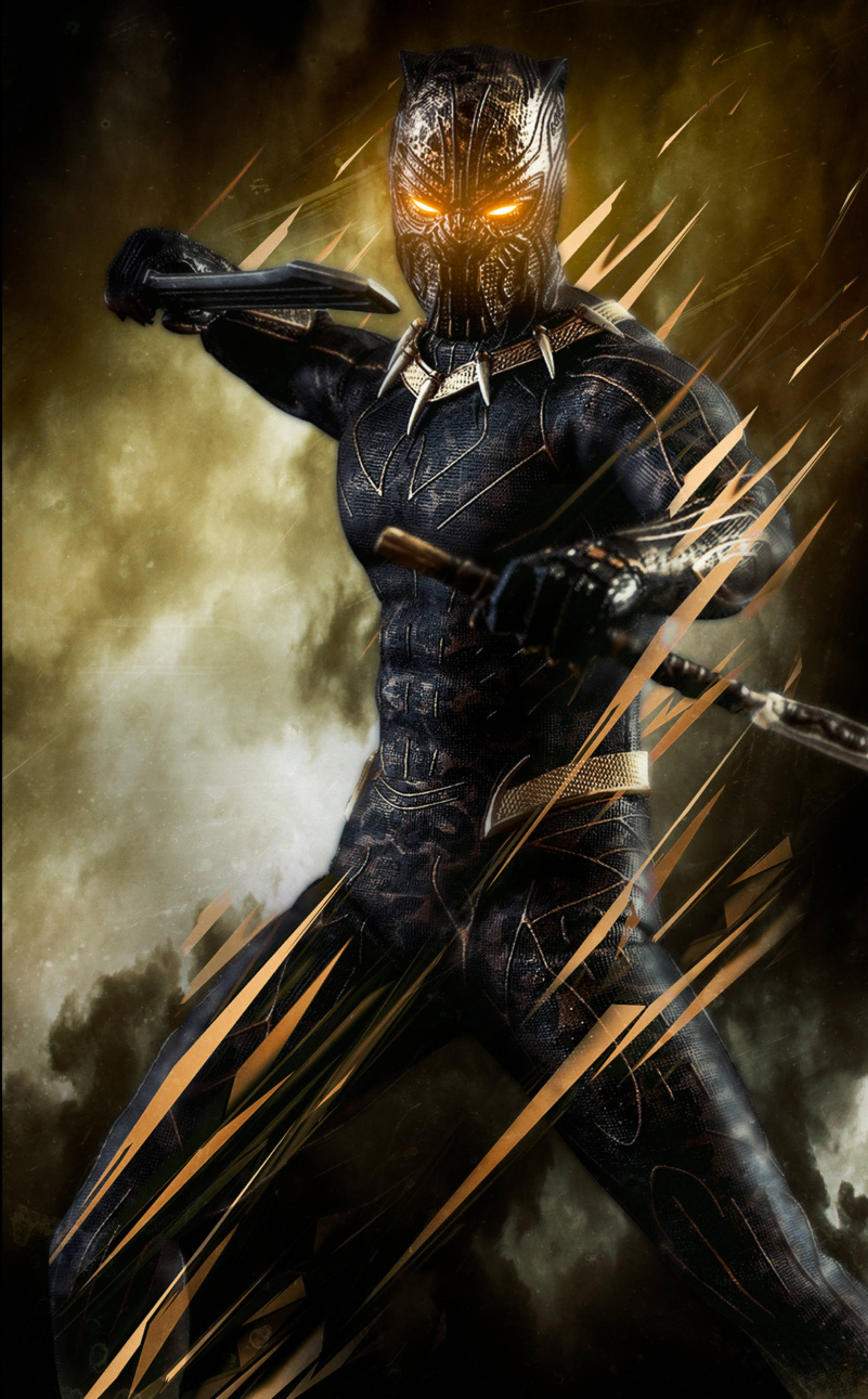 Vurige Oë Killmonger Muurpapier