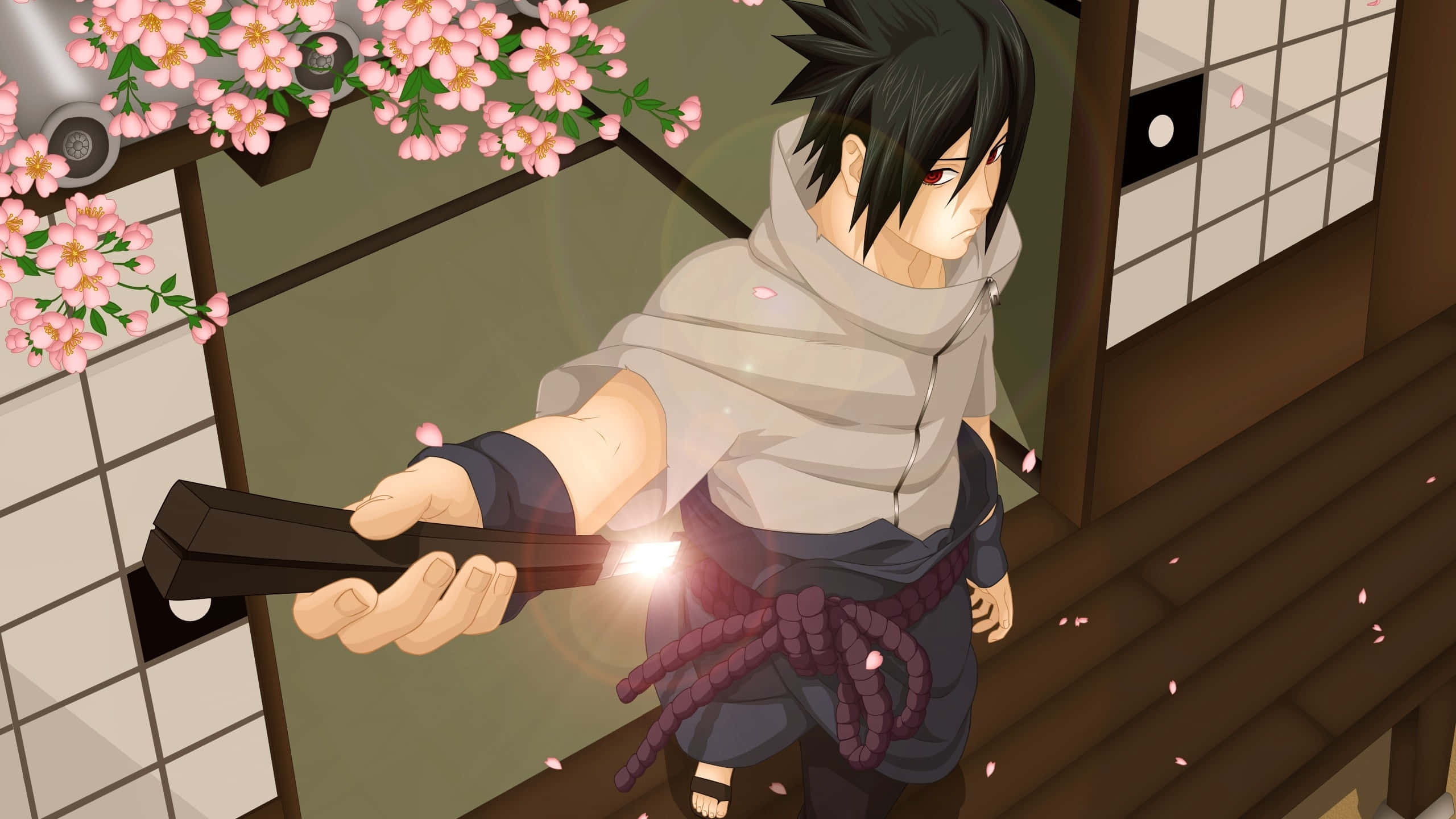 Vurige Stryd - Naruto teen Sasuke Muurpapier