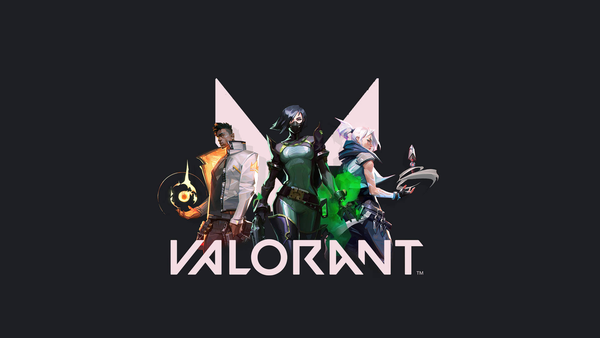 Valorant Phoenix Jett en Viper agtergrond