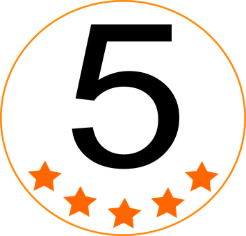 Vyf Oranje Sterre Sirkel Grafiek Muurpapier