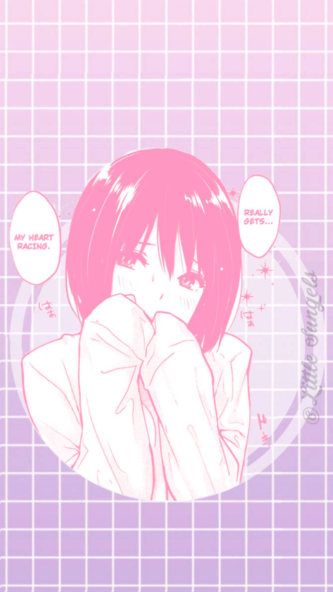 Oulike Pienk Estetiese Anime Meisie agtergrond. — Anime meisie Muurpapier