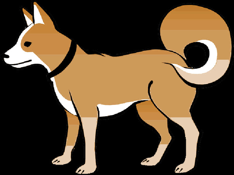 Waarskuwende Shiba Inu Illustrasie Muurpapier