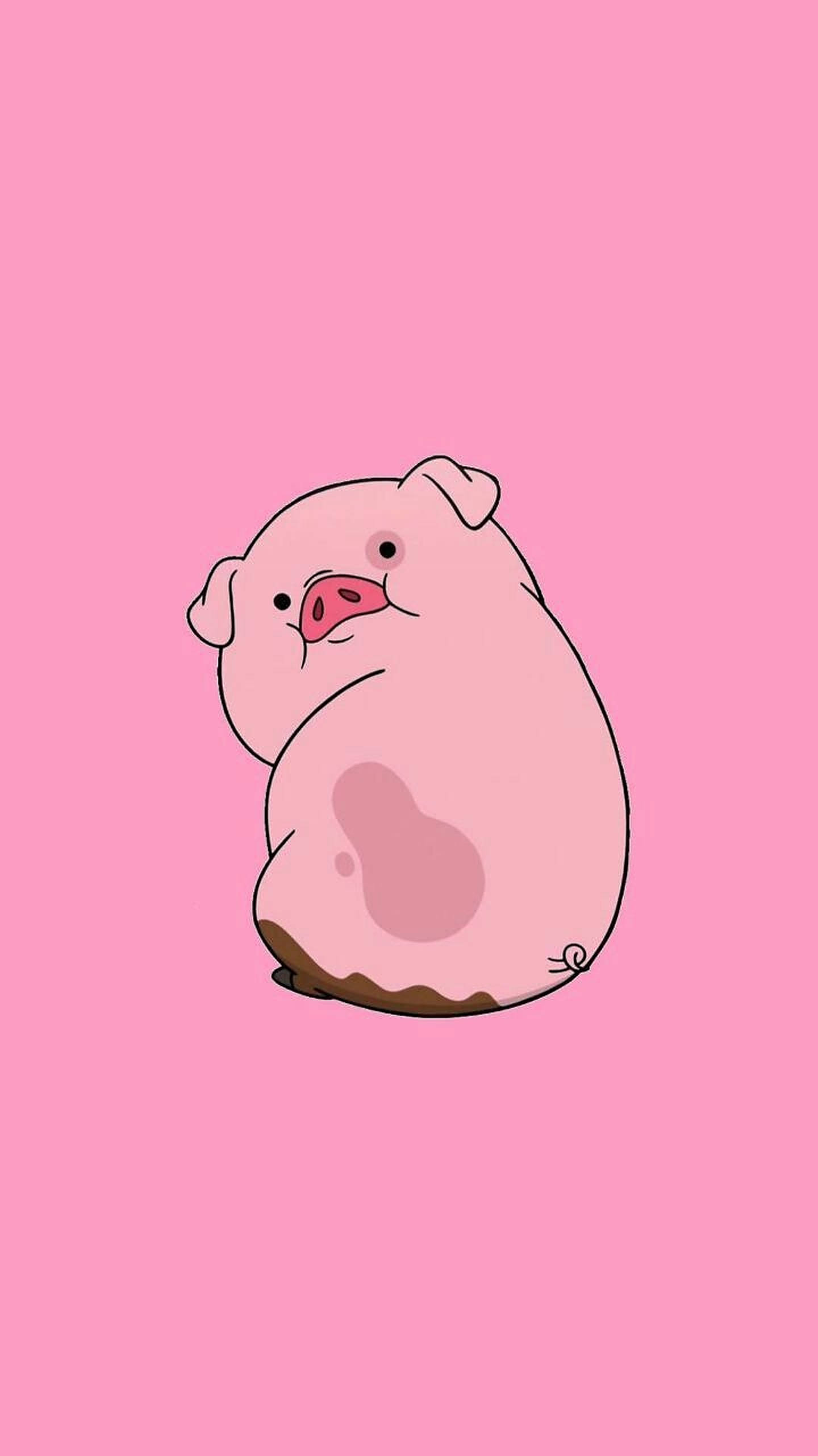 Waddles Oulike Vark Muurpapier