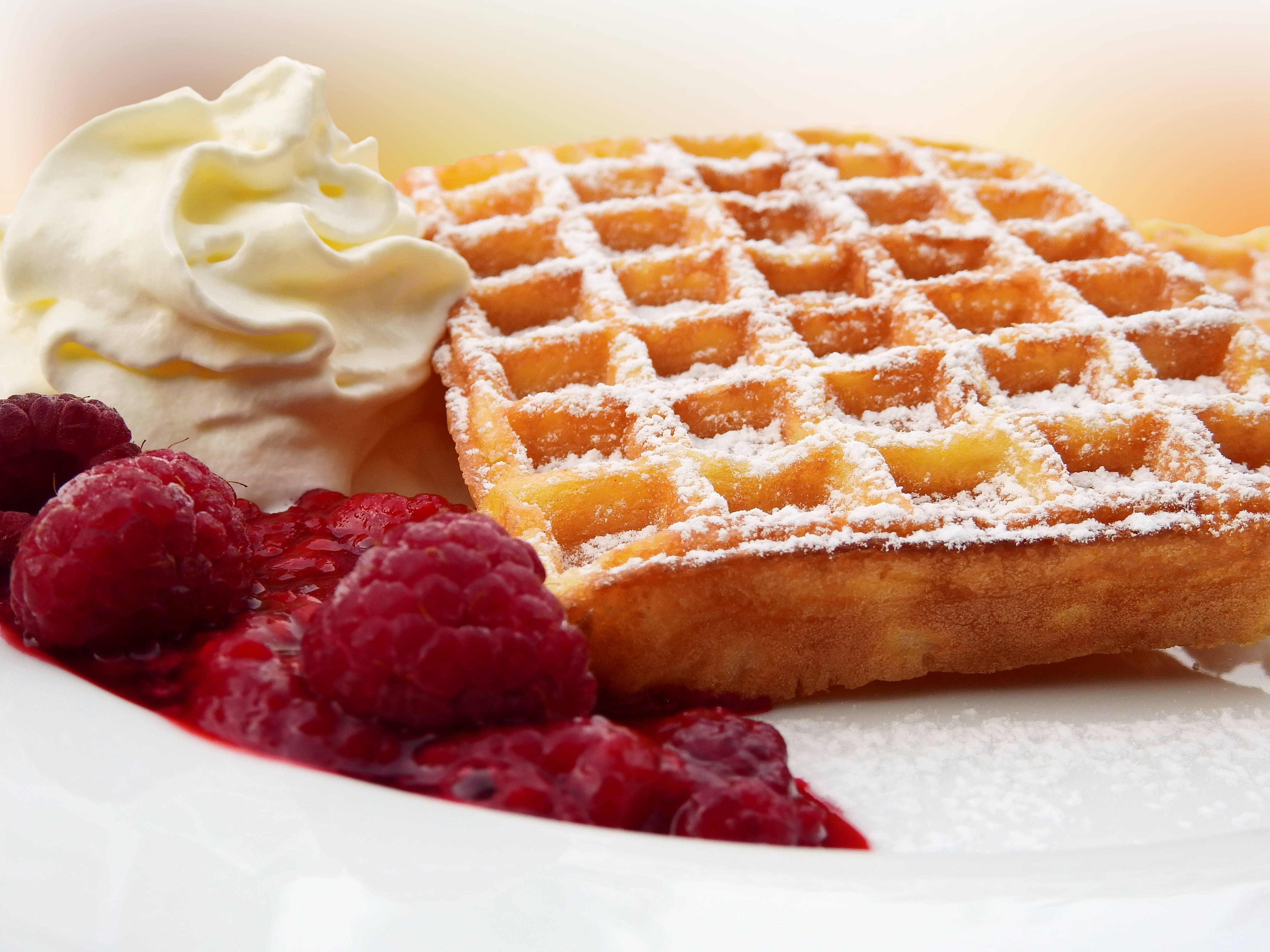 Waffel Frambose Room Muurpapier