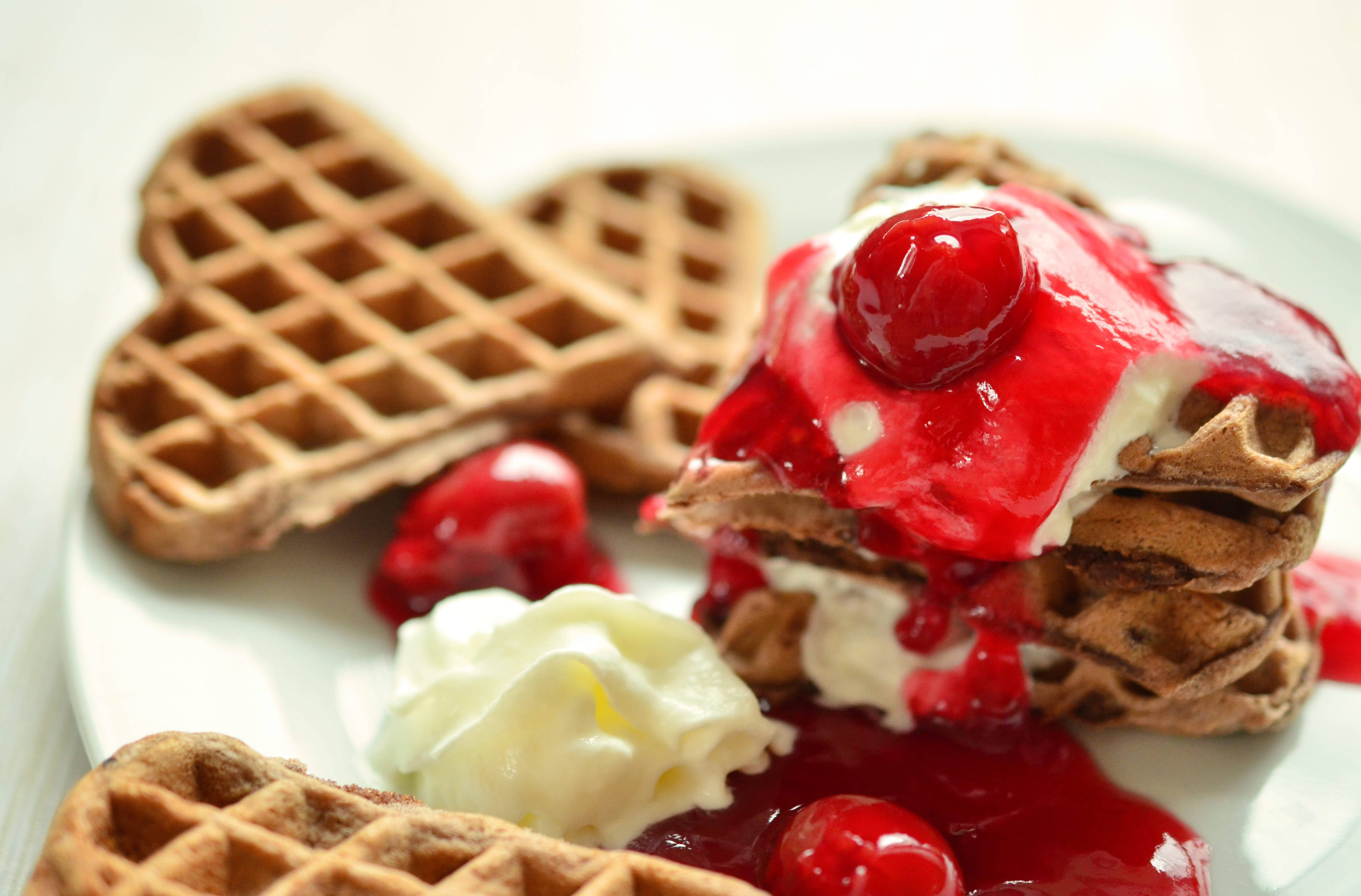 Waffels Kersie Room Topping Muurpapier