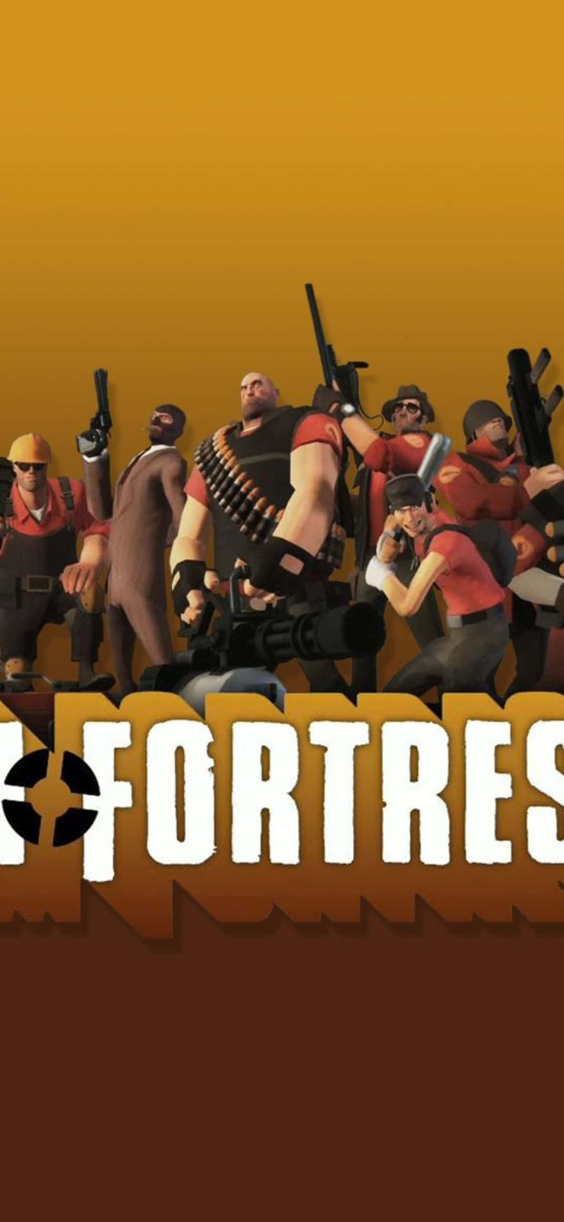 Wapentuig vir Team Fortress 2 in iPhone Xs Agtergrond Muurpapier