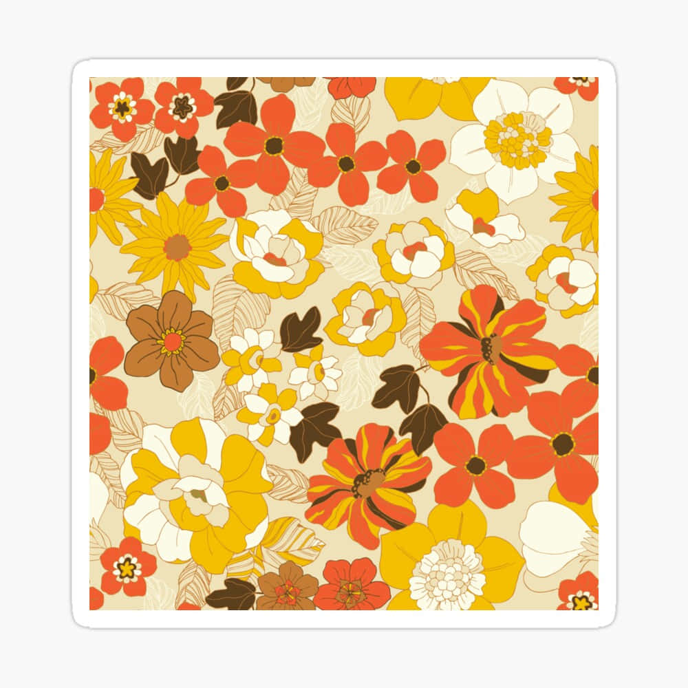 Warm 70's Blommotief Muurpapier