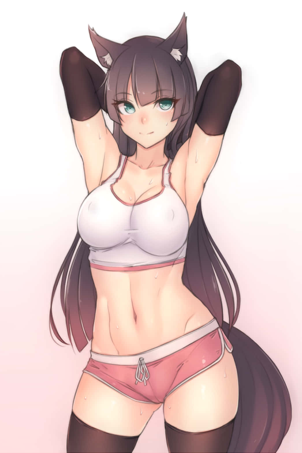Warm Anime Katmeisie Oefensessie Muurpapier