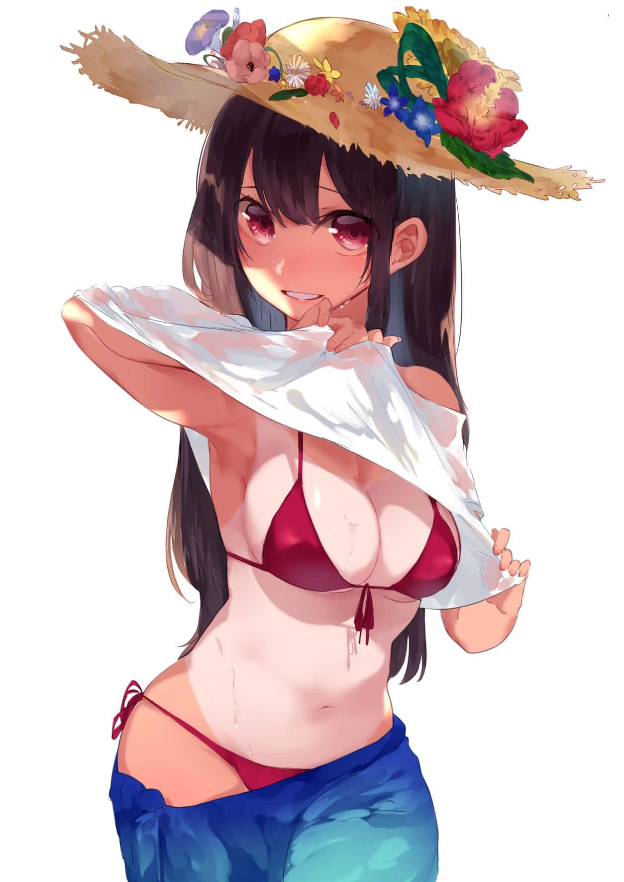 Warm Animi Meisie Somer Bikini Muurpapier
