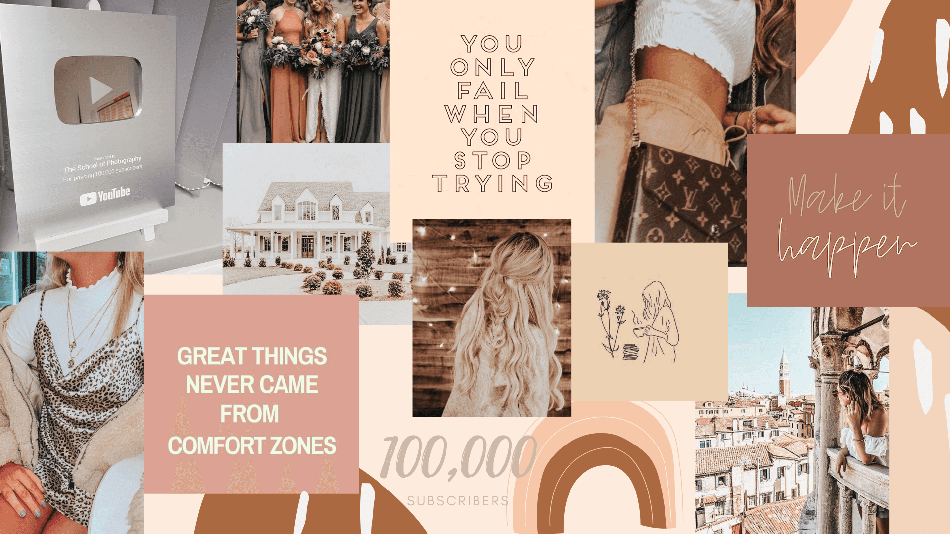 Warm Rust: Beige Estetiese Agtergrond Muurpapier