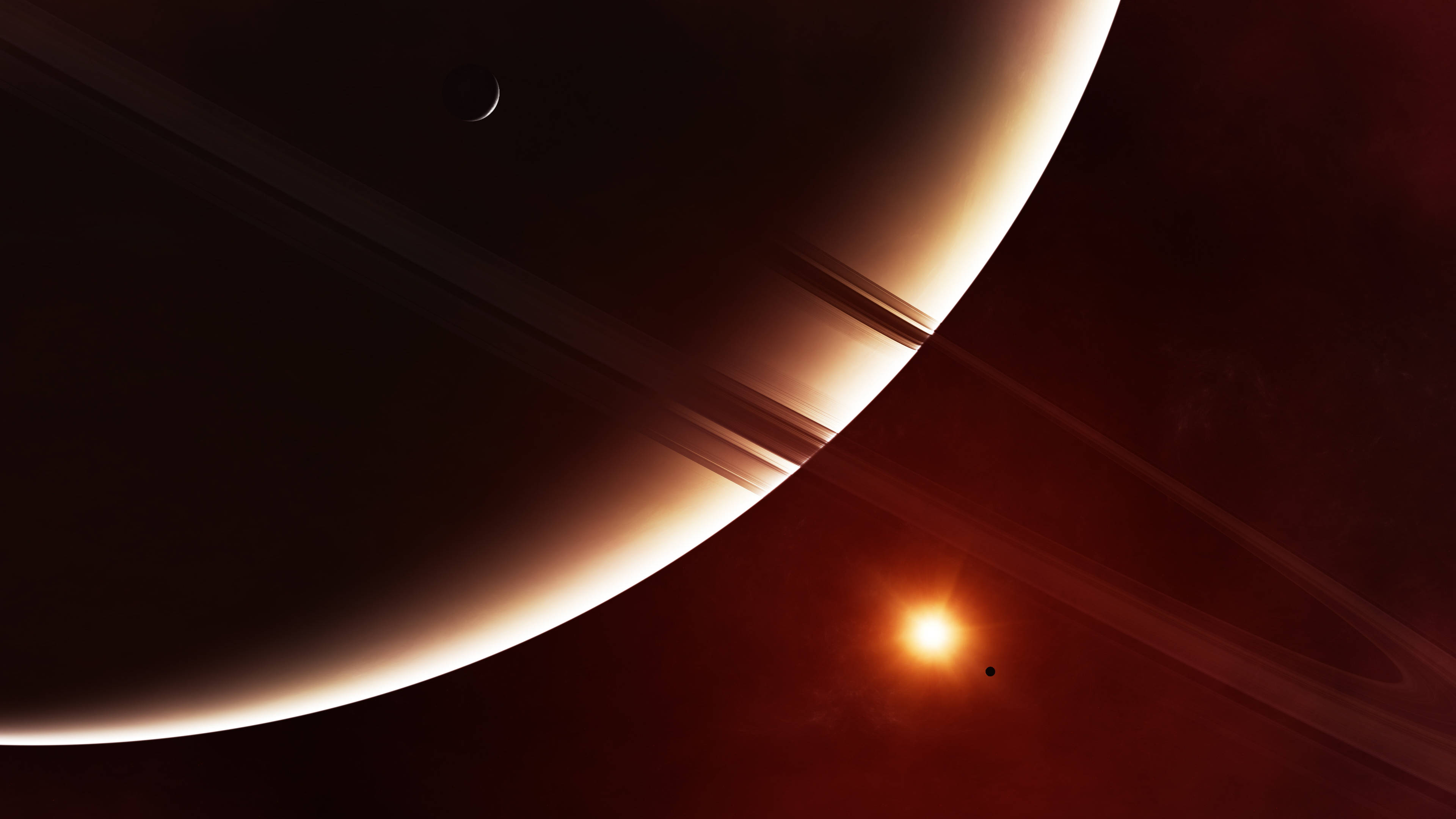 Warm Saturnus 4K Muurpapier