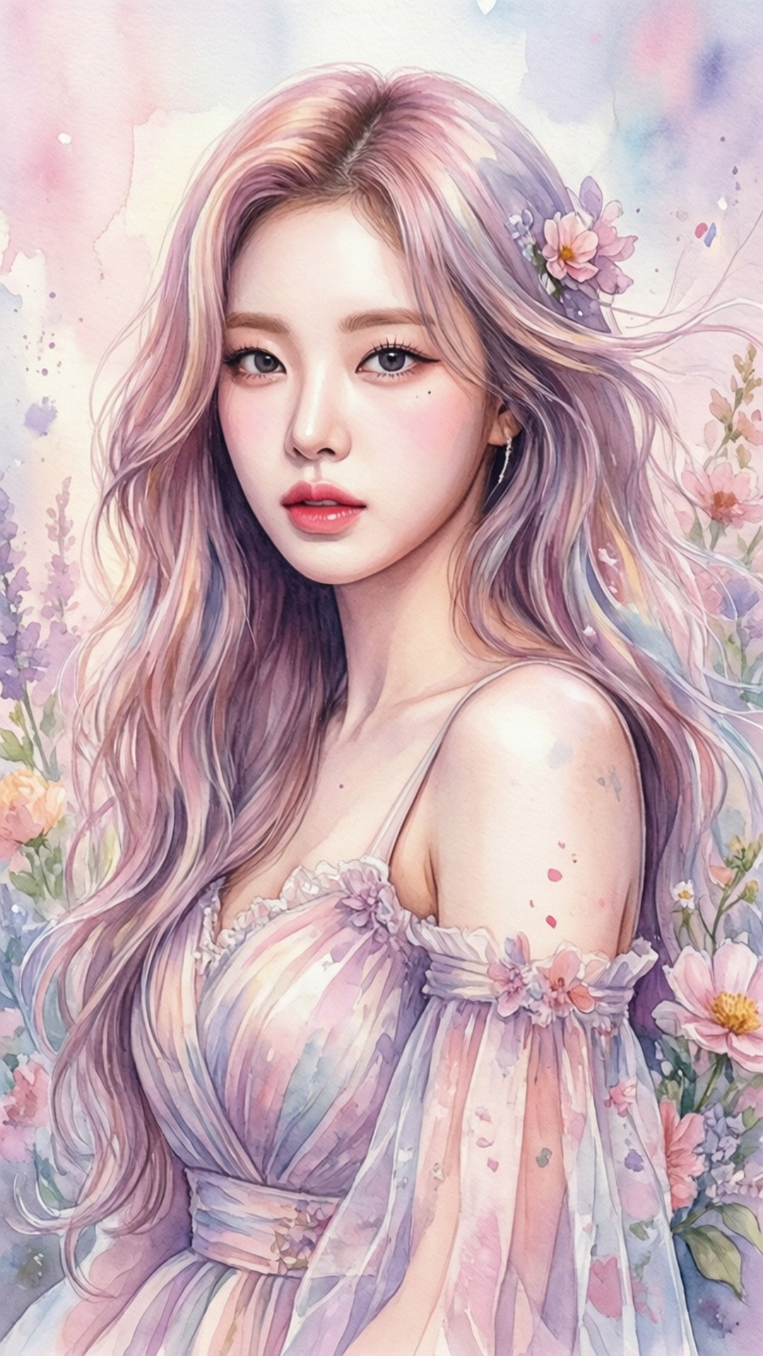 Watercolor Kpop Idool Muurpapier