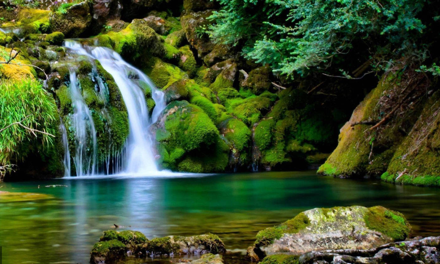Waterfall 3D Natuur Muurpapier