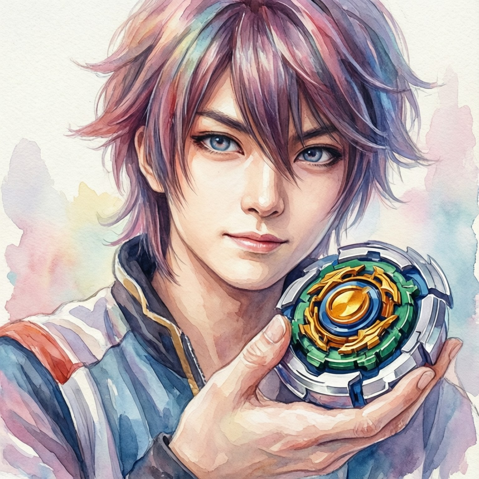 Waterverf Aoi Muurpapier