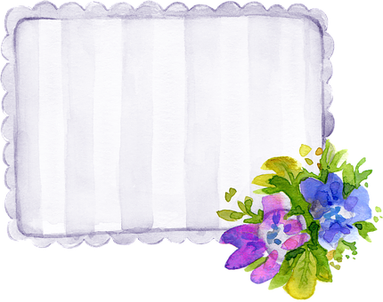 Waterverf Blomraam Sjabloon Muurpapier