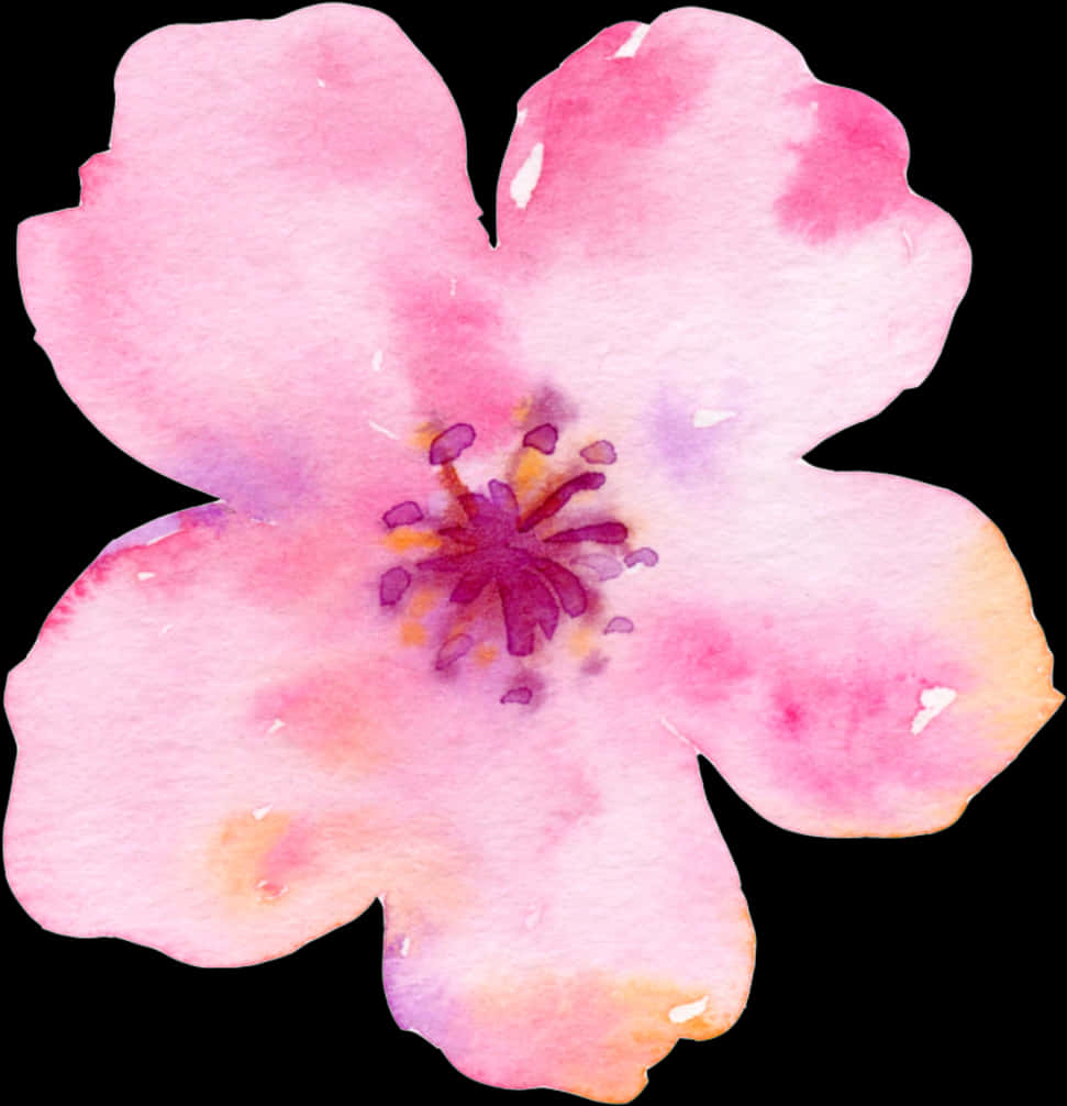 Waterverf_ Kersiebloeisel_ Kunswerk Muurpapier