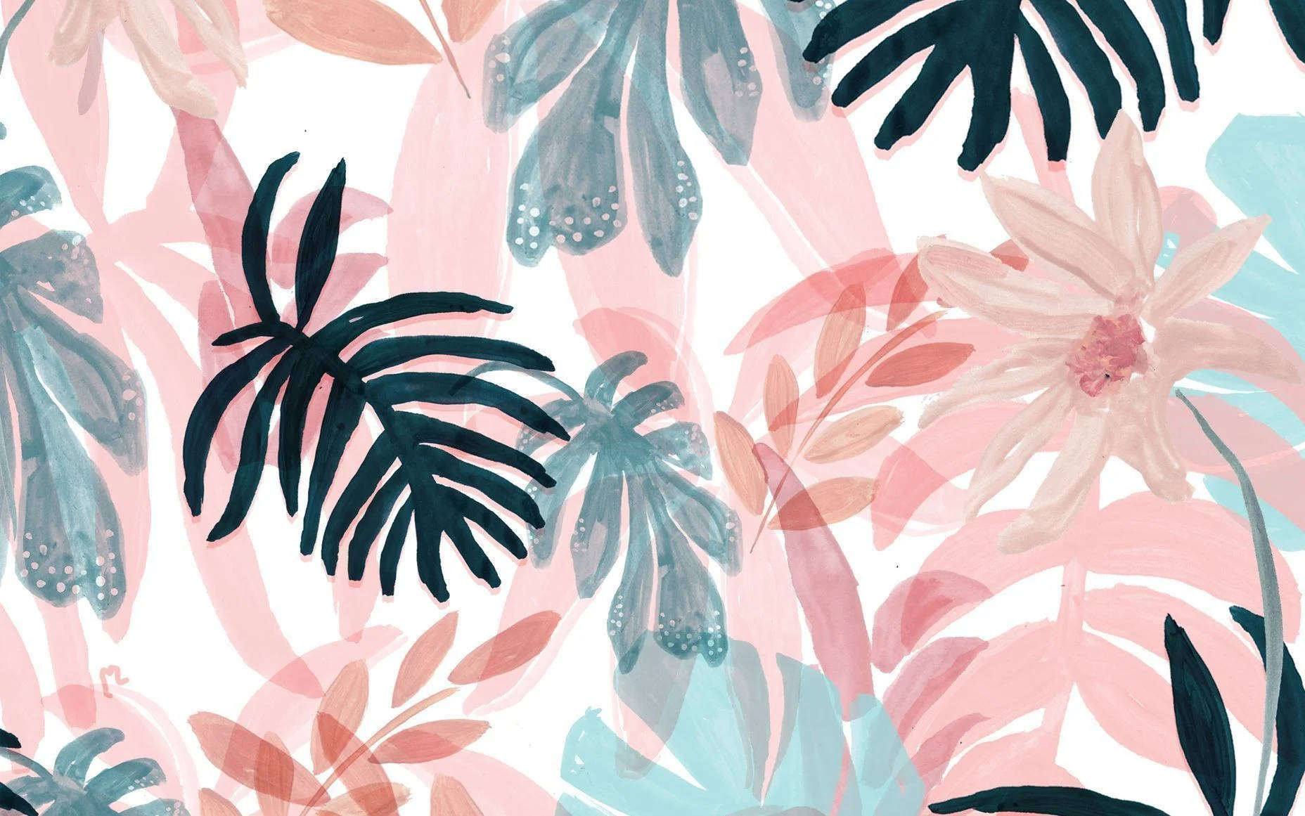 Waterverf Pynboom Preppy PFP Muurpapier