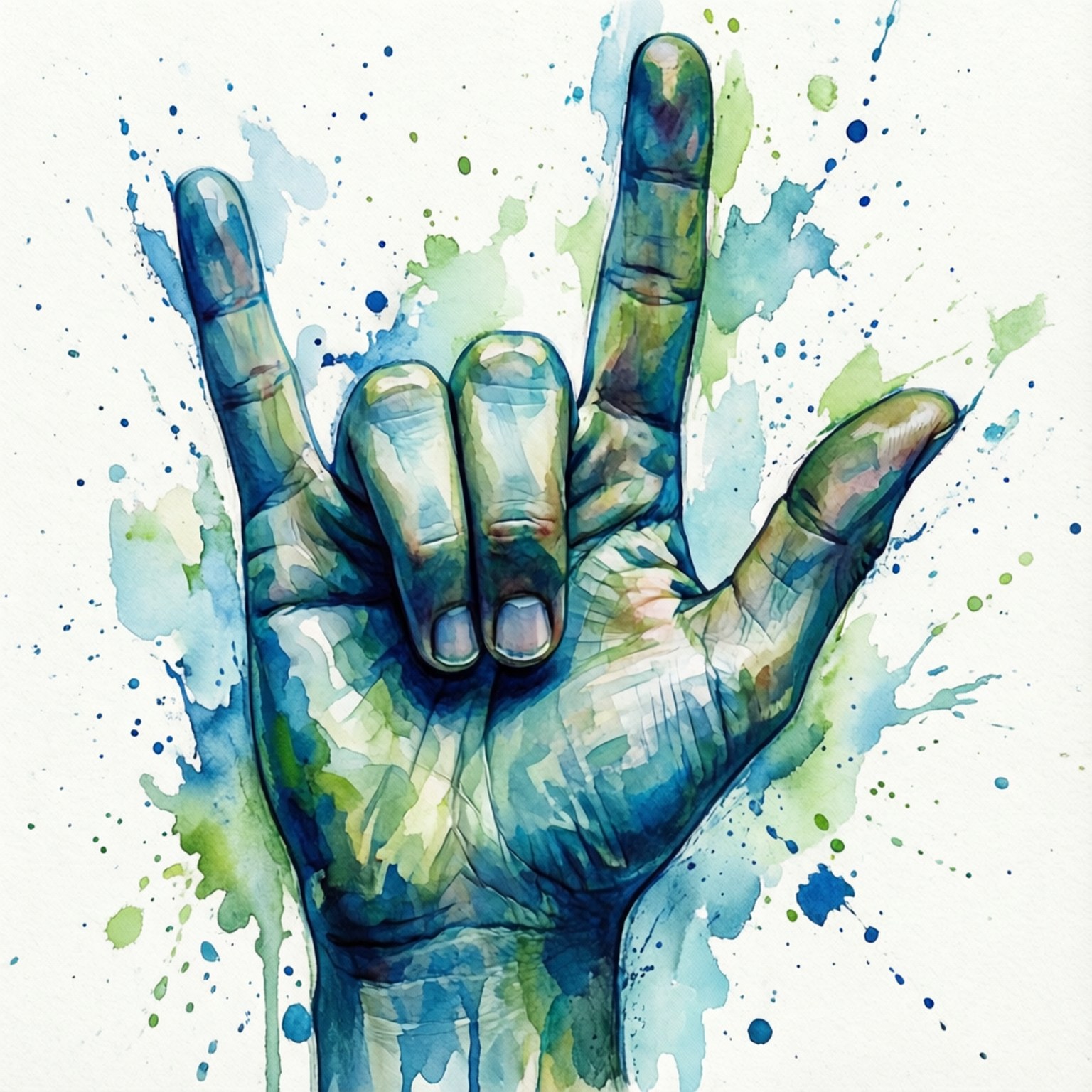 Waterverf Shaka Muurpapier