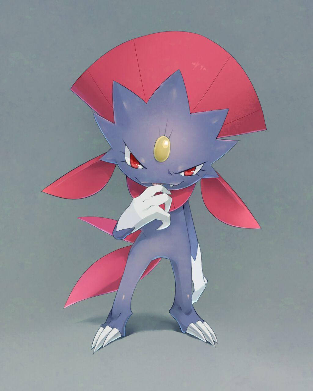 Weavile glimlag selfvoldaan Muurpapier