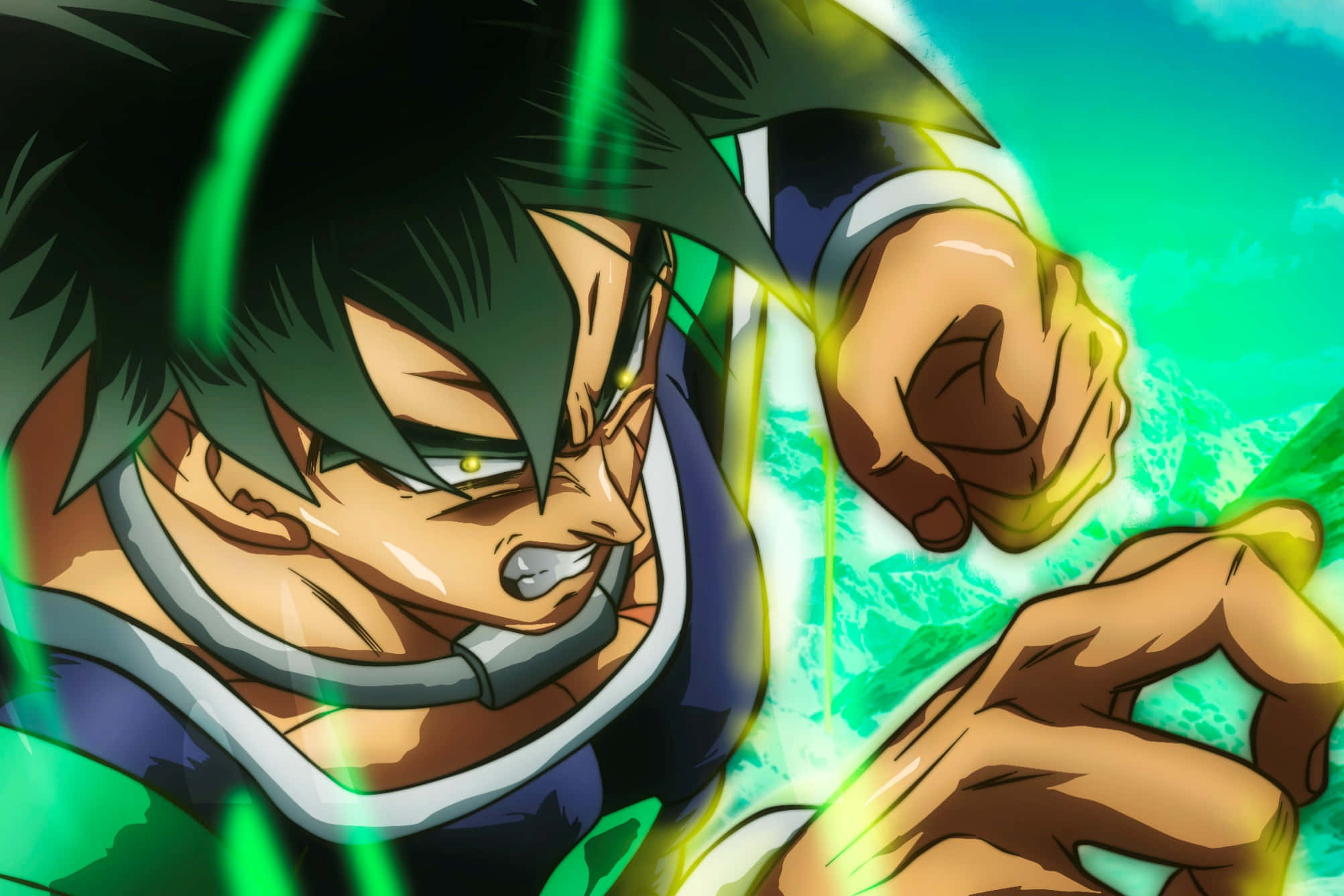 Wees getuie van die ontsagwekkende krag van Super Saiyan Broly Muurpapier
