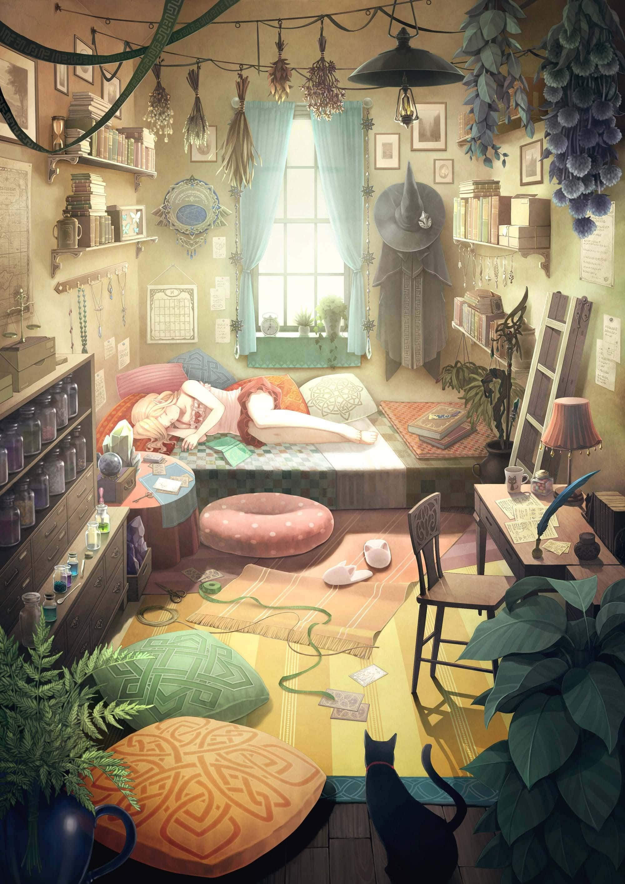 Welkom by die Anime Kamer! Muurpapier
