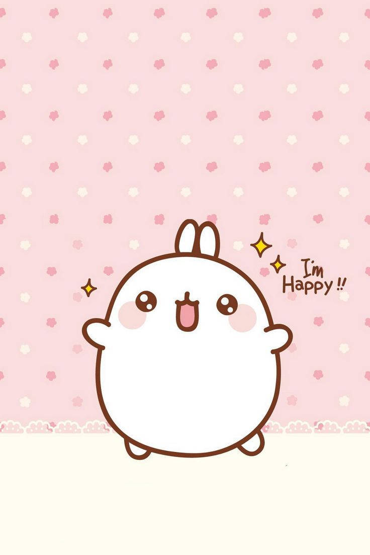 Gelukkige haas molang kawaii agtergrond.