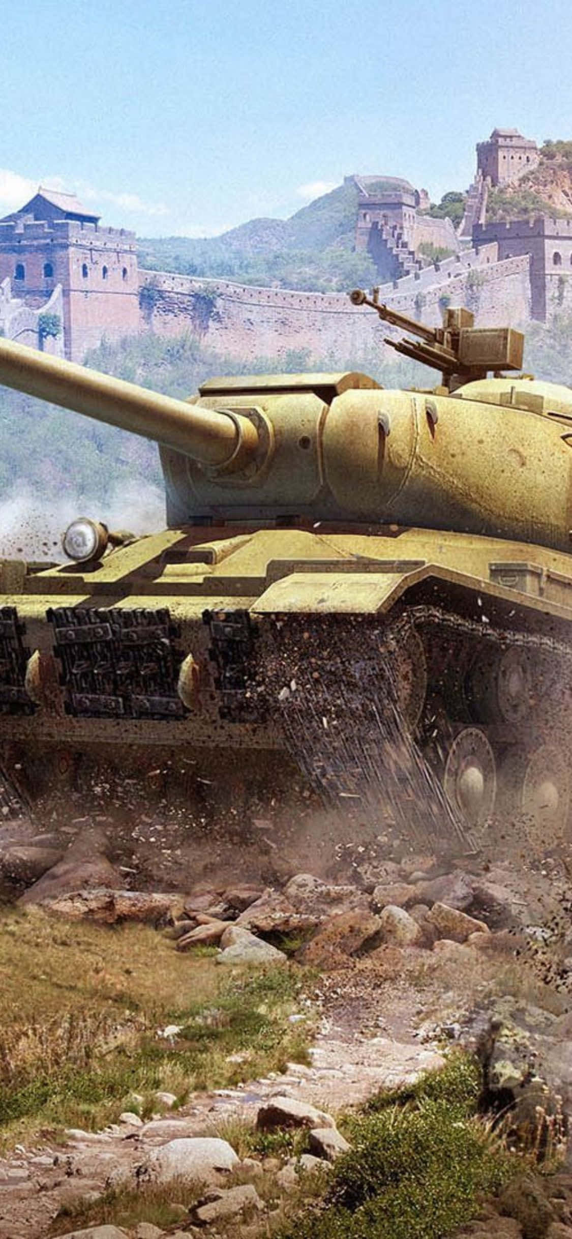 world of tanks - 'n tenk in die woestyn Muurpapier