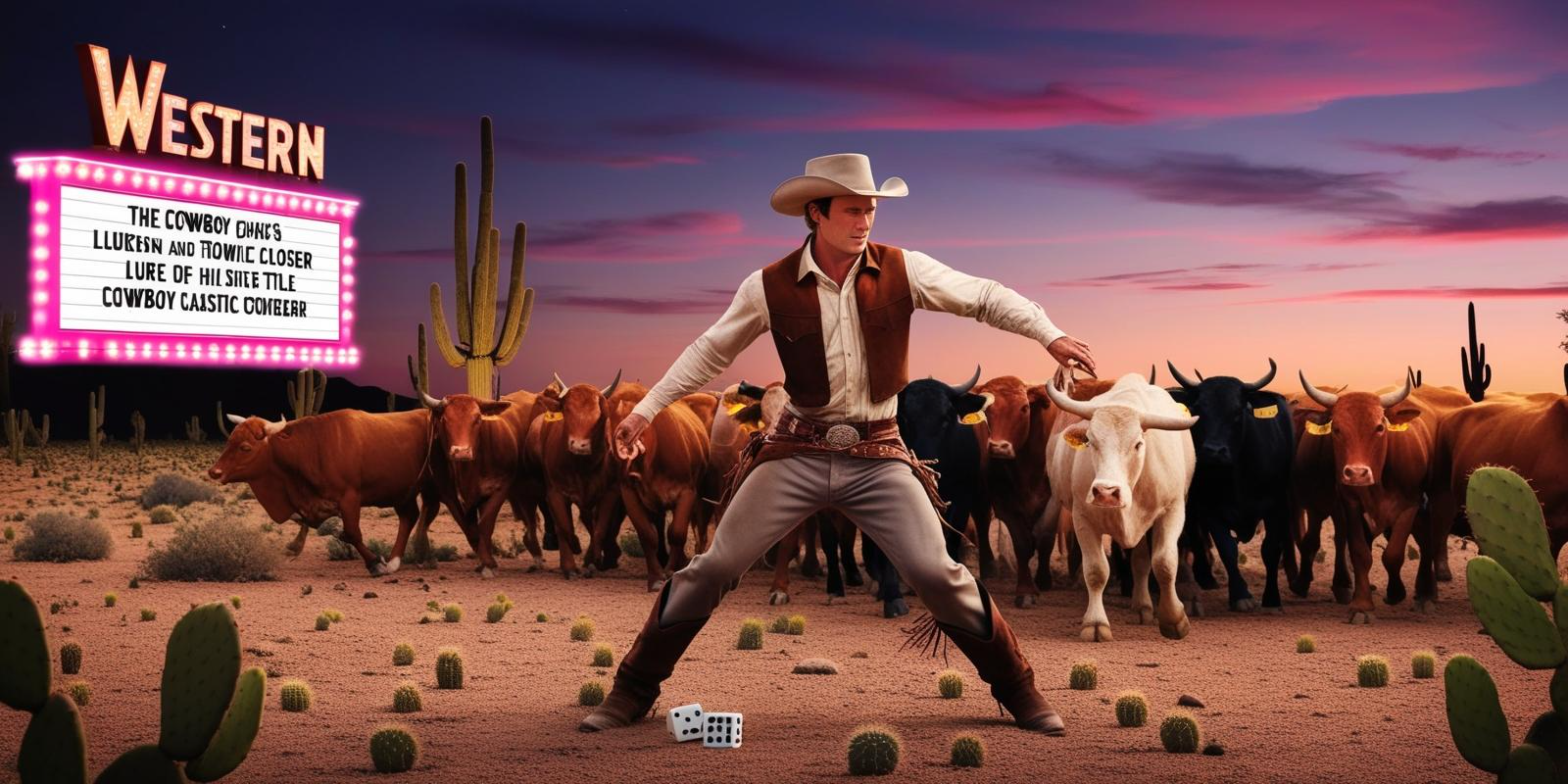Westerse fliektoneel met cowboy Muurpapier