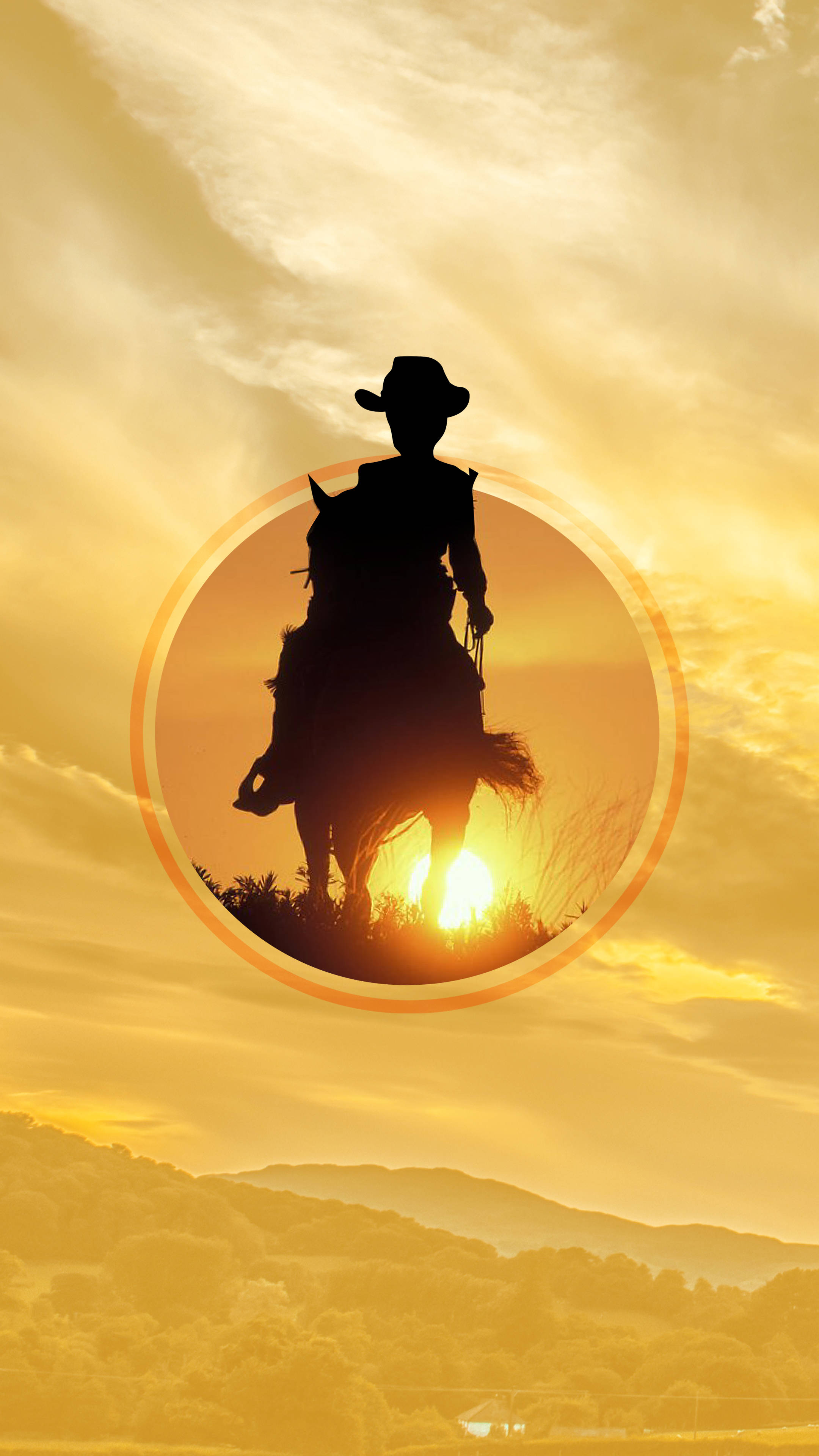 Westerse Jong Cowboy-estetika Muurpapier