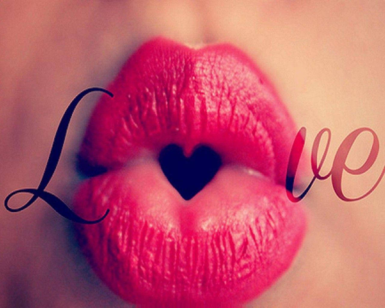 WhatsApp DP Hart Lippe Muurpapier