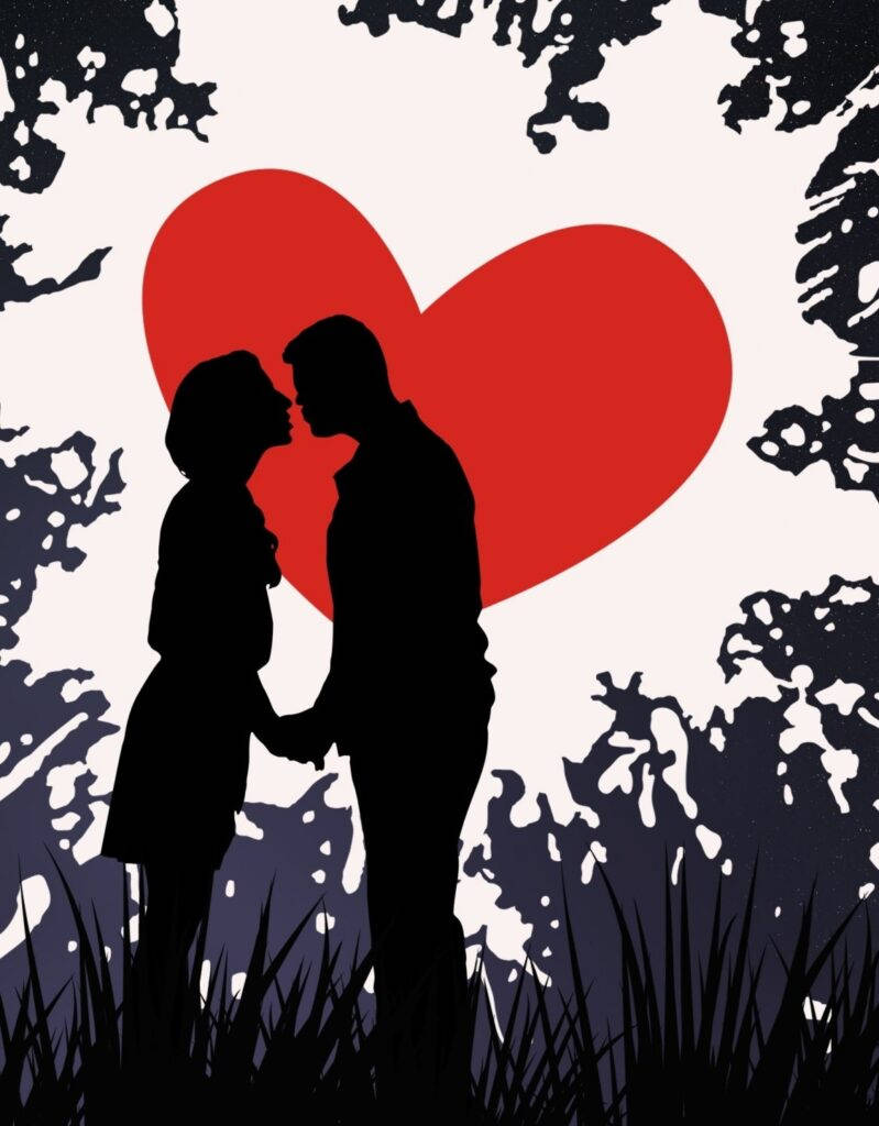 WhatsApp DP Silhouette Paar Muurpapier