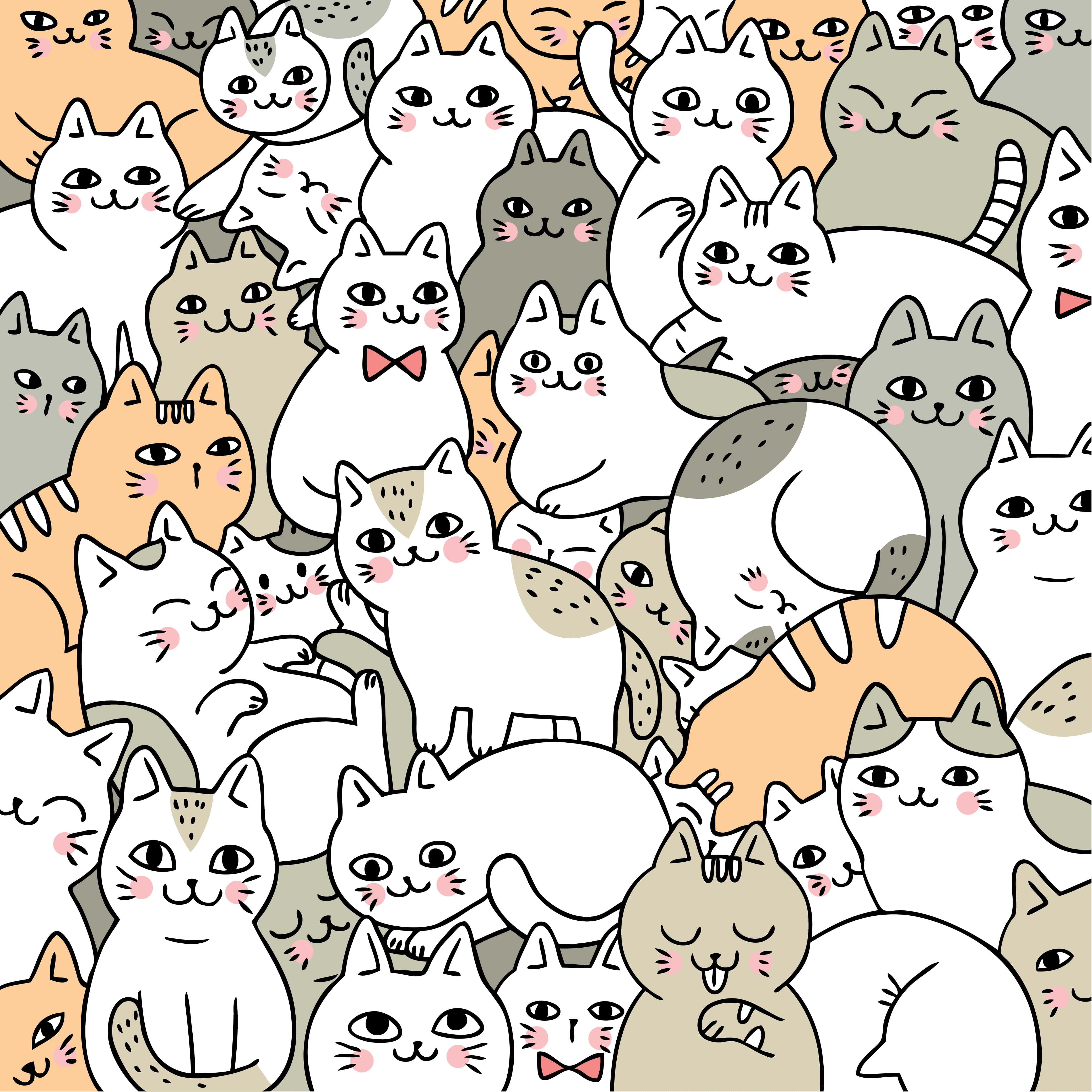 Wie kan 'n oulike kat weerstaan? Muurpapier