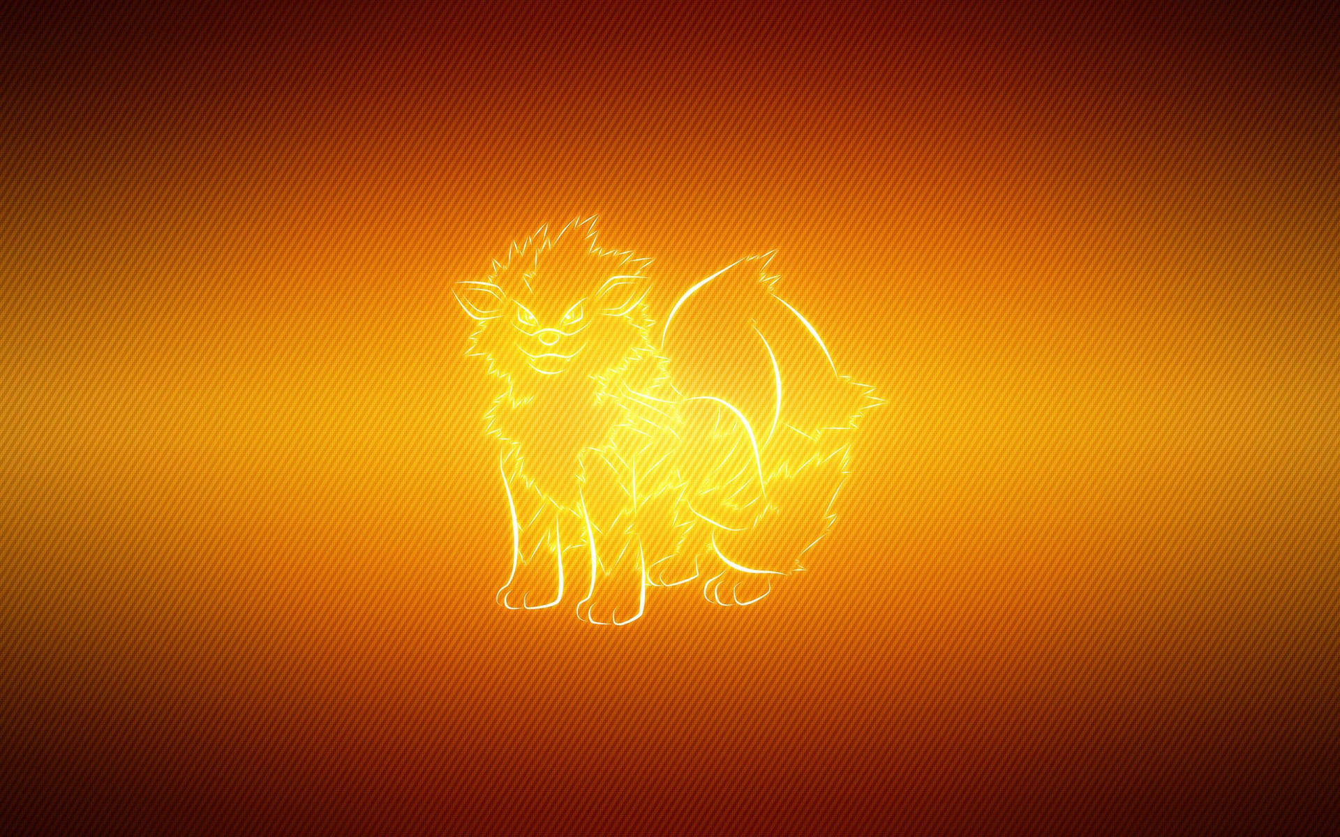 Neongeel kuns van Pokémon Arcanine agtergrond.