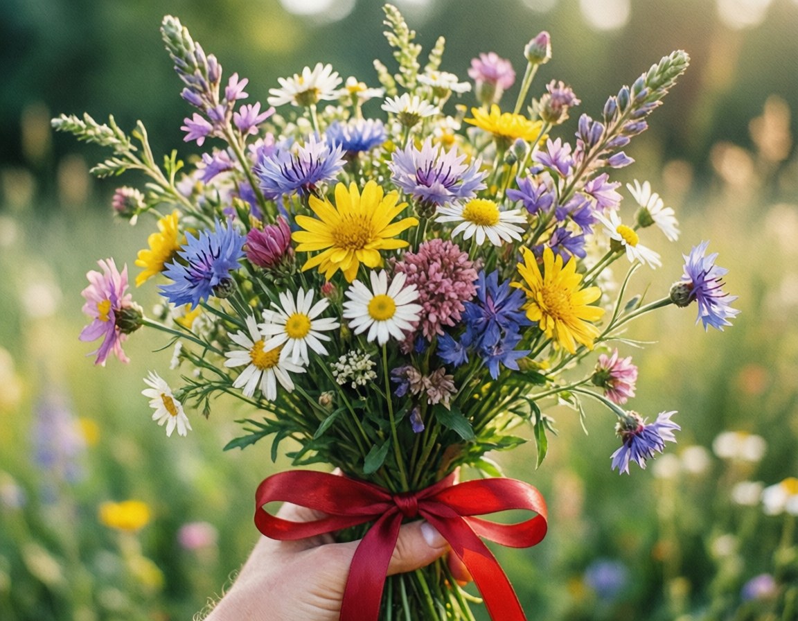 Wildflower Bouquet Liefde Muurpapier