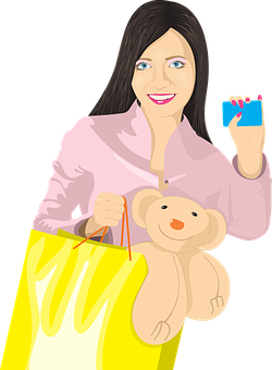Winkeldogter met Tedi Beer en Kaart Illustrasie Muurpapier