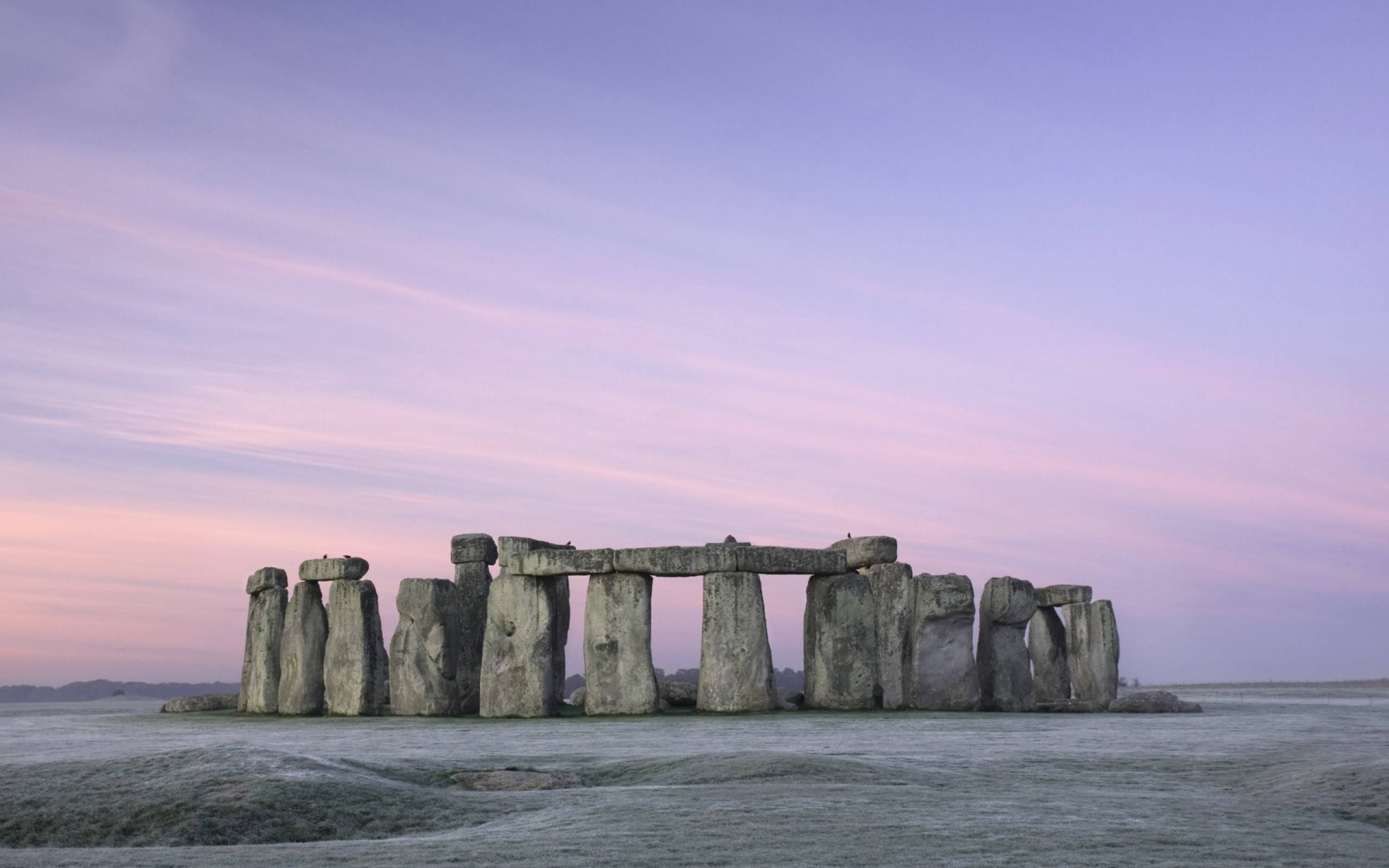 Winter by Stonehenge Engeland Muurpapier
