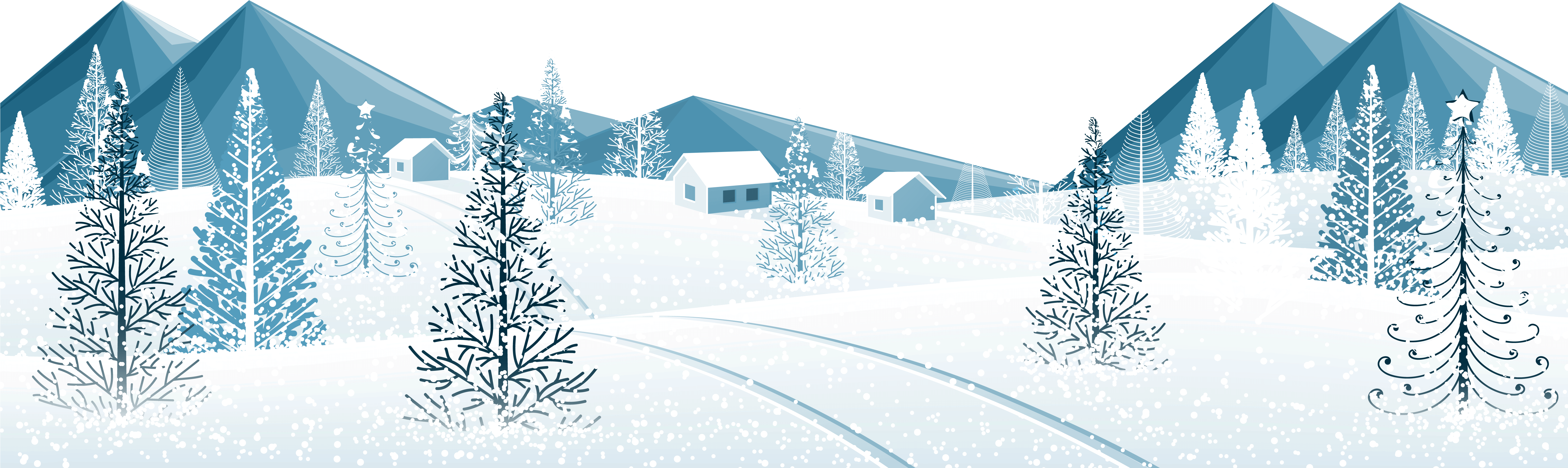 Winterlandskap Panorama Muurpapier