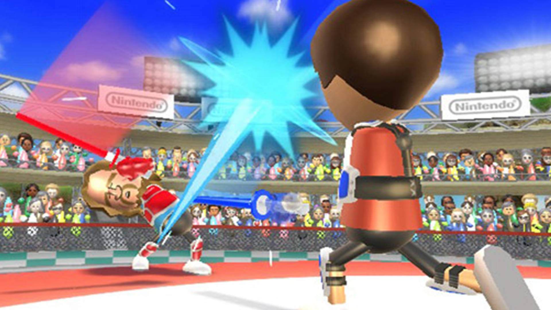 Wipstige Swaardgeveg in Wii Sports Resort Muurpapier