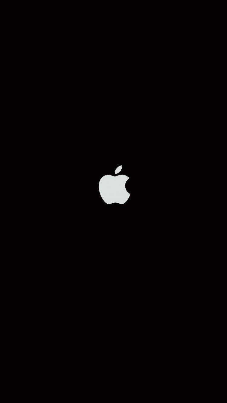 Wit Apple-logo Soliede Swart iPhone Muurpapier
