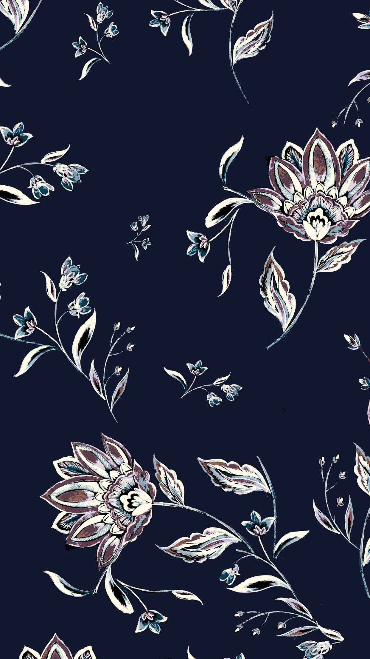 Wit Blom Omlyste Floral iPhone Muurpapier