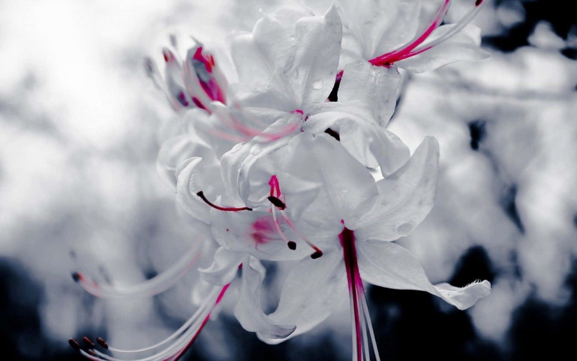 Wit blomme bokeh prent Muurpapier